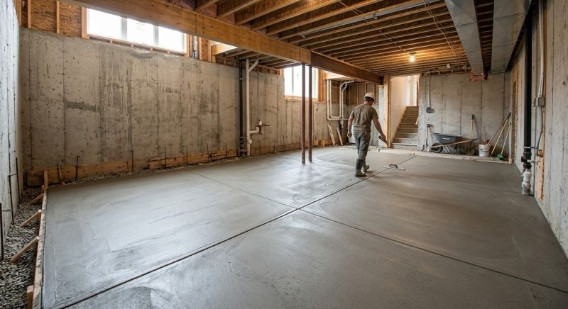 Basement Concrete Installation in Colchester, CT